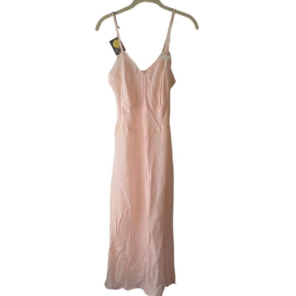 Seamprufe Other - NOS Vintage Seamprufe Full Slip Womens Tall 34 Pink Lace Lingerie Midi READ